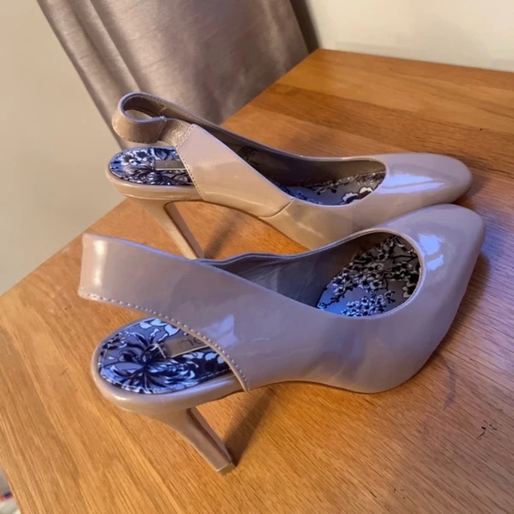 Next Nude Patent Slingback Heels